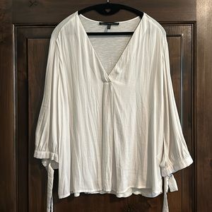 White House Black Market Blouse with Tie Sleeves